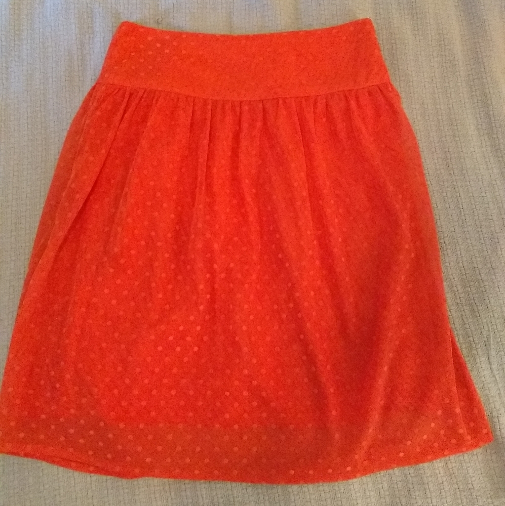 Downeast skirt with polka dot overlay